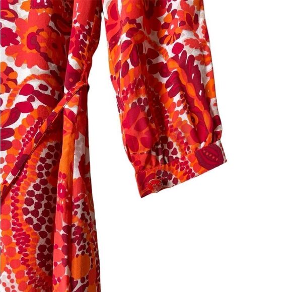 Trina Turk  Orange Mini Dress Floral Print Blouse Size 0 - Picture 7 of 9
